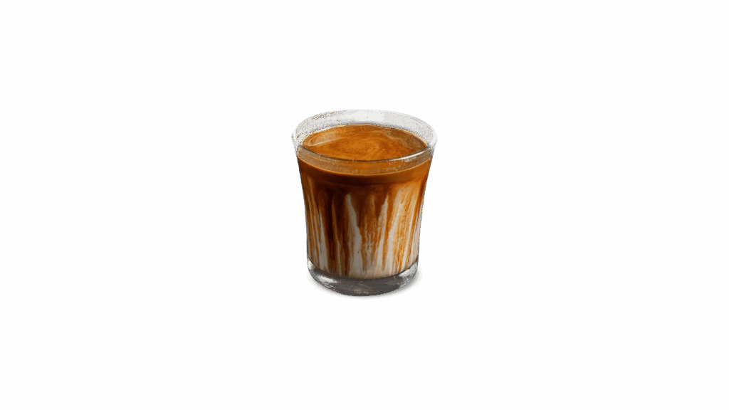เมนู DIRTY จาก DAVIN CAFE ร้านกาแฟพรีเมียมในกรุงเทพ กาแฟเอสเพรสโซราดบนนมเย็นเกิดเลเยอร์สวยงาม รสชาติเข้มข้นนุ่มละมุน เหมาะสำหรับสาย specialty coffee ที่มองหาร้านกาแฟคุณภาพ