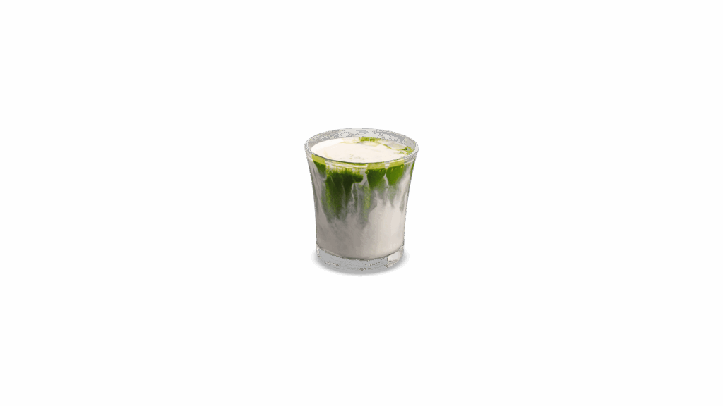 เมนู DIRTY MATCHA จาก DAVIN CAFE มัทฉะนมผสมเอสเพรสโซ่แบบเลเยอร์ สีเขียวตัดกับนมขาว รสเข้มข้น หอมชาเขียวแท้ เหมาะสำหรับสายมัทฉะและกาแฟในคาเฟ่พรีเมียม