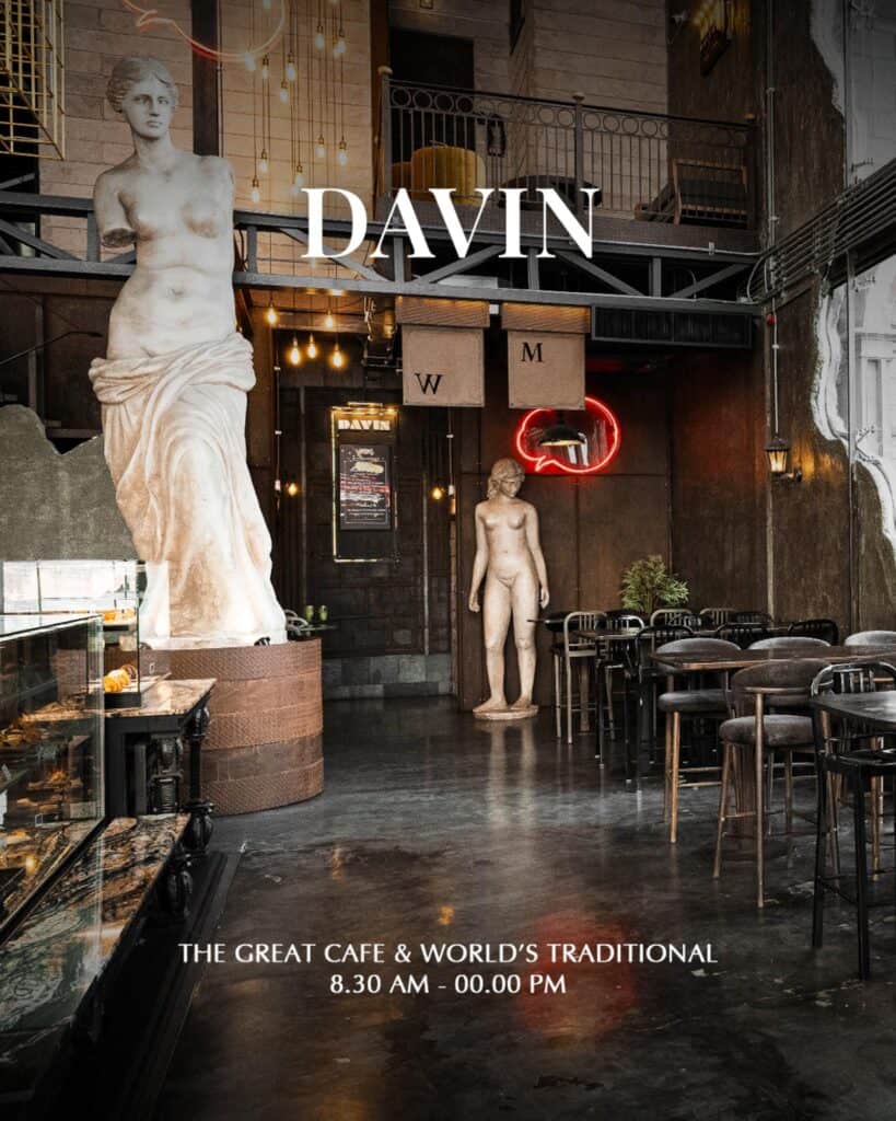 คาเฟ่น่านั่ง รามอินทรา DAVIN CAFE บรรยากาศยุโรป พร้อมพื้นที่นั่งสบายและมุมถ่ายรูปสวย