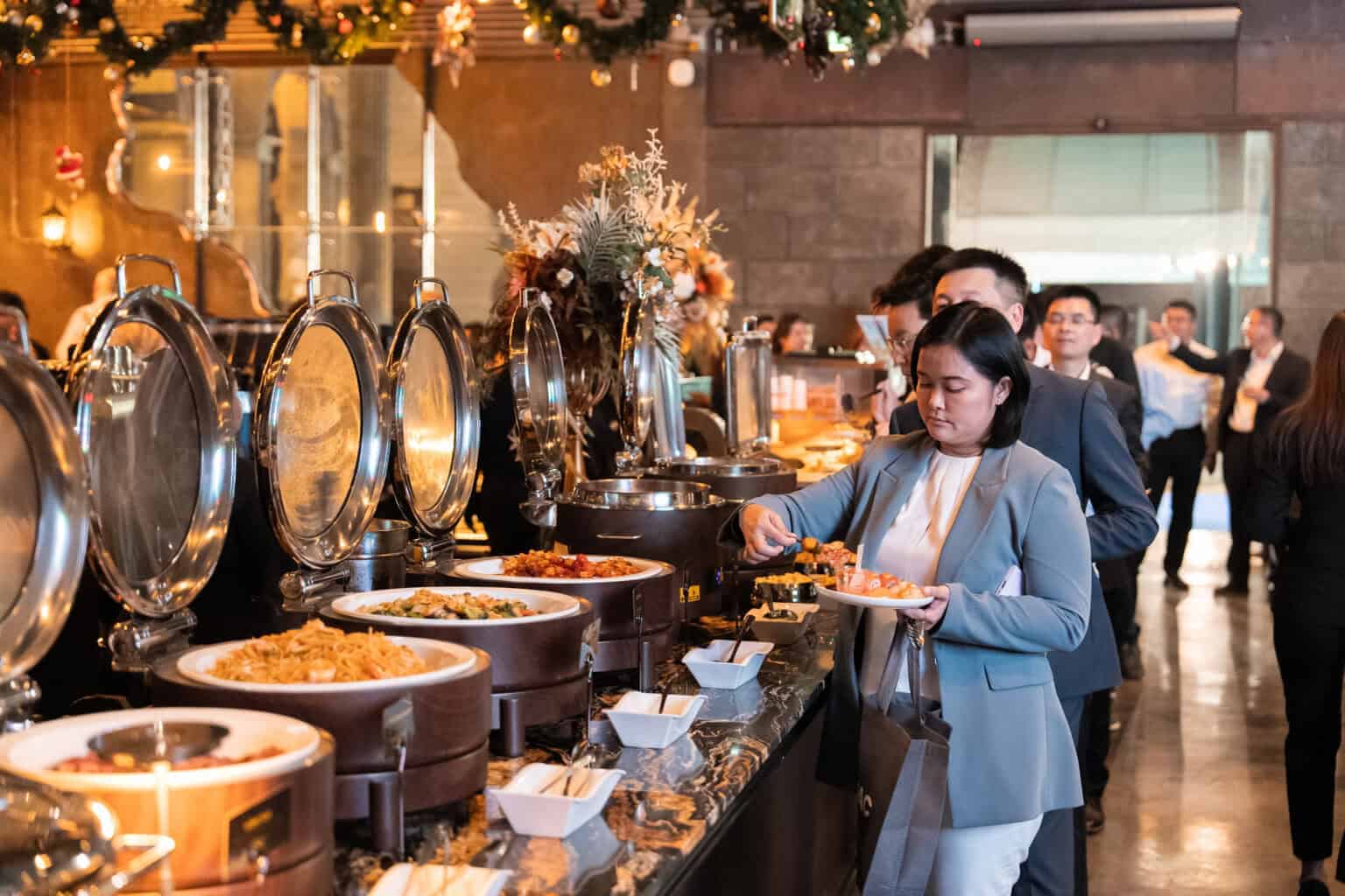 Corporate event venue at DAVIN CAFE Bangkok with buffet catering and guest reception
